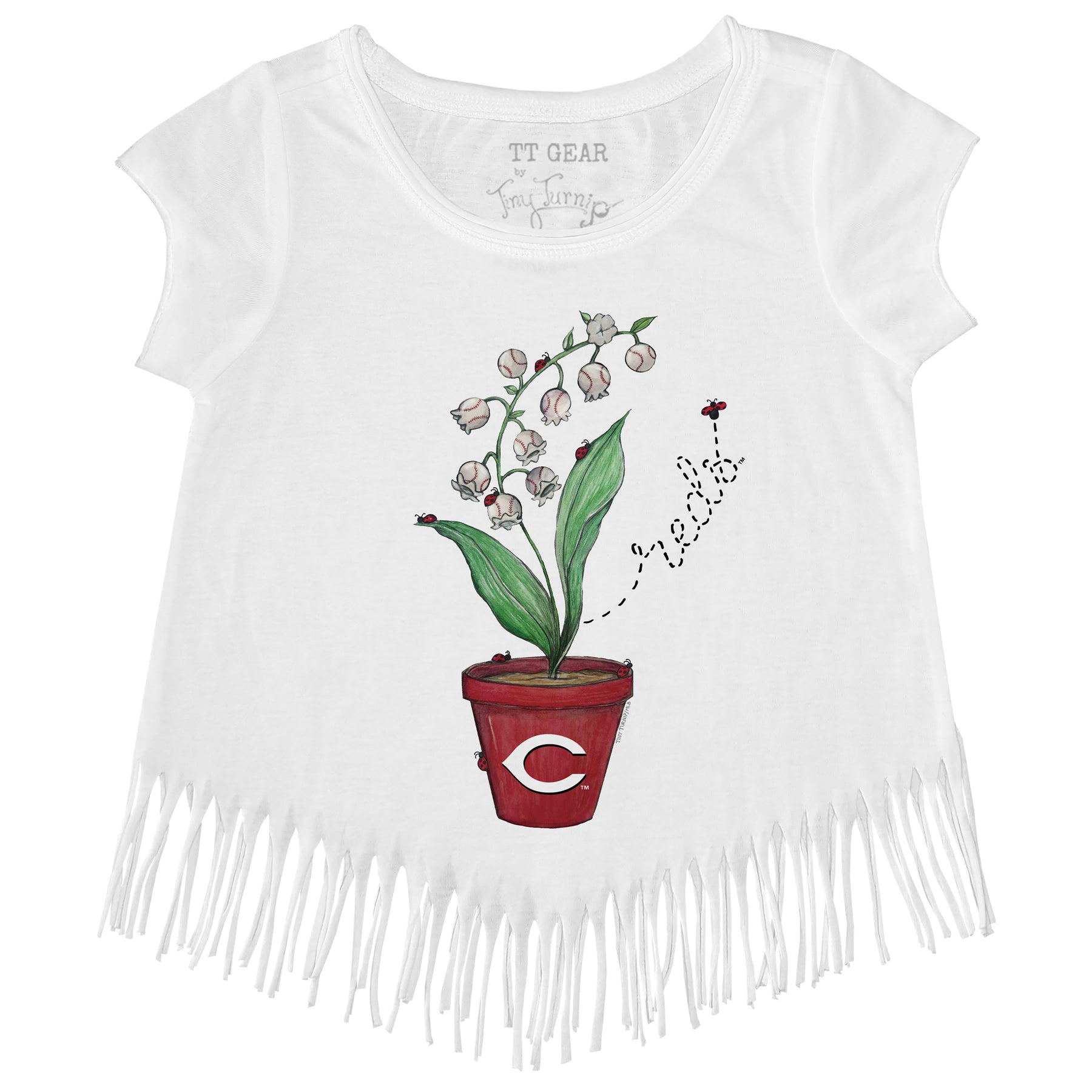 Cincinnati Reds Ladybug Fringe Tee