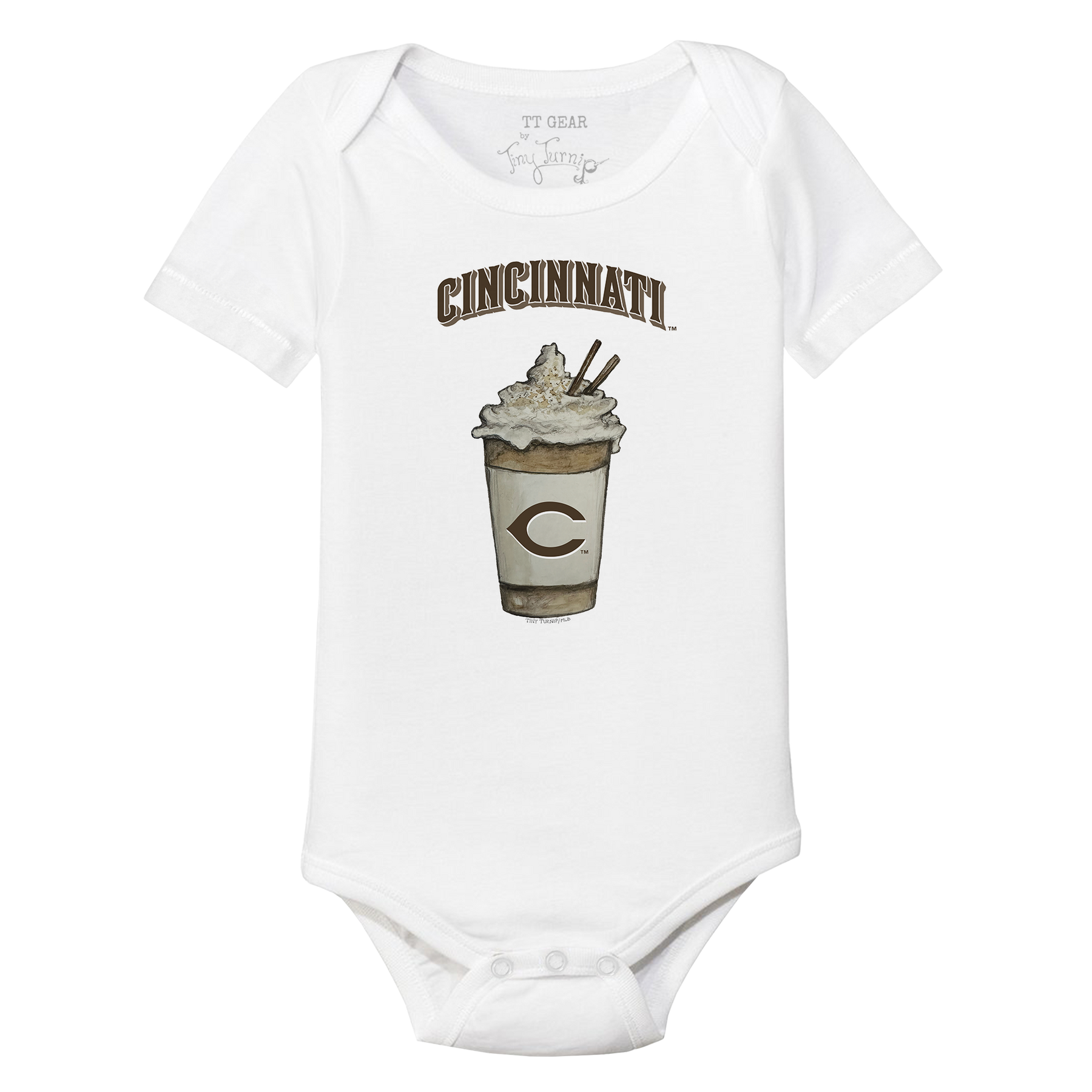 Cincinnati Reds Latte Short Sleeve Snapper