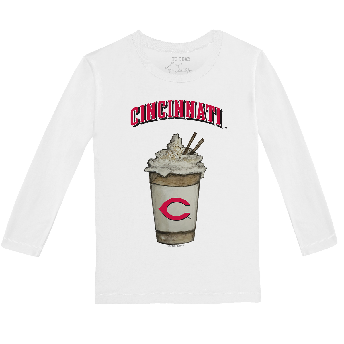 Cincinnati Reds Latte Long-Sleeve Tee Shirt