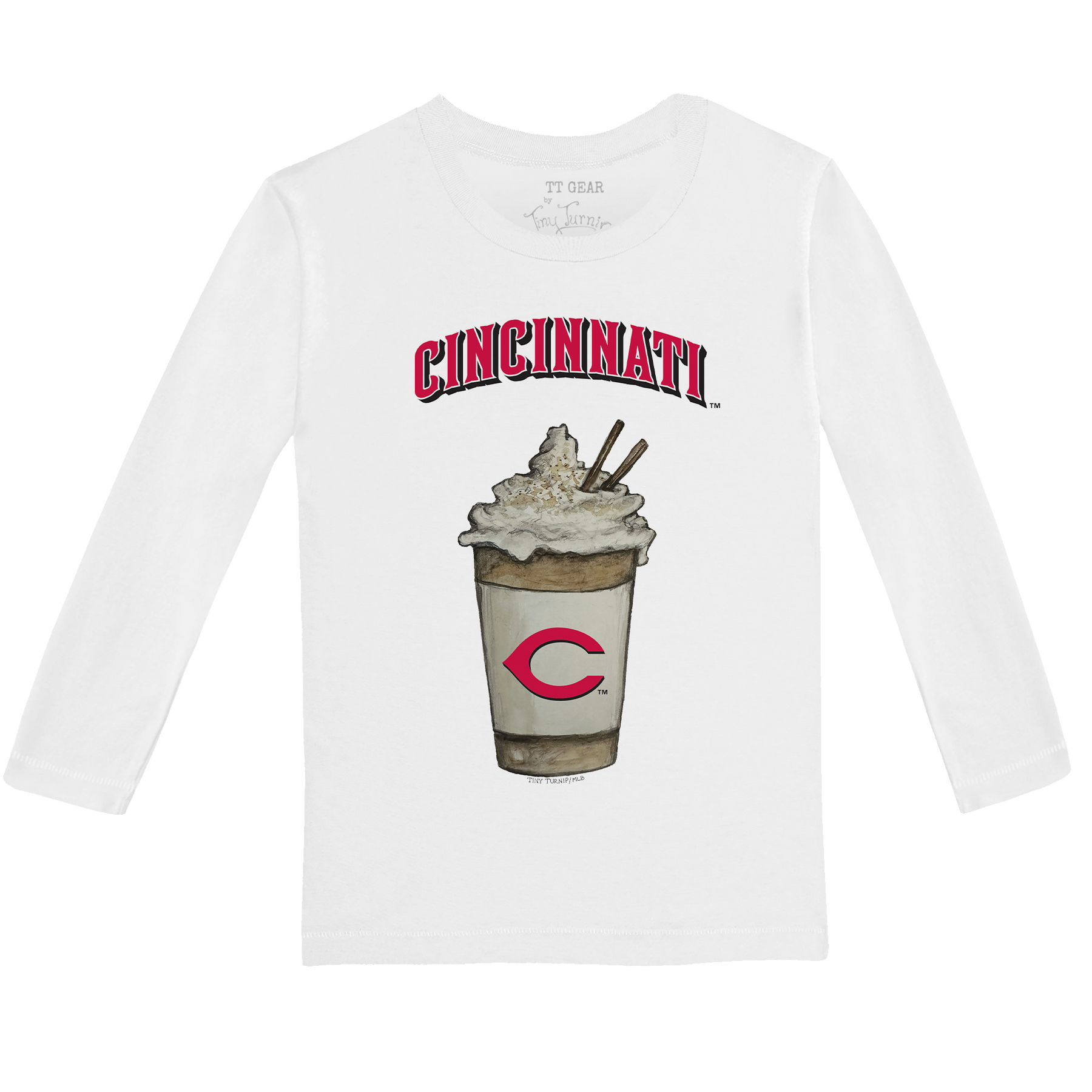 Cincinnati Reds Latte Long-Sleeve Tee Shirt