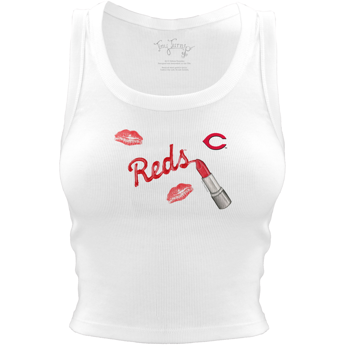 Cincinnati Reds Lipstick Crop Tank - Tiny Turnip