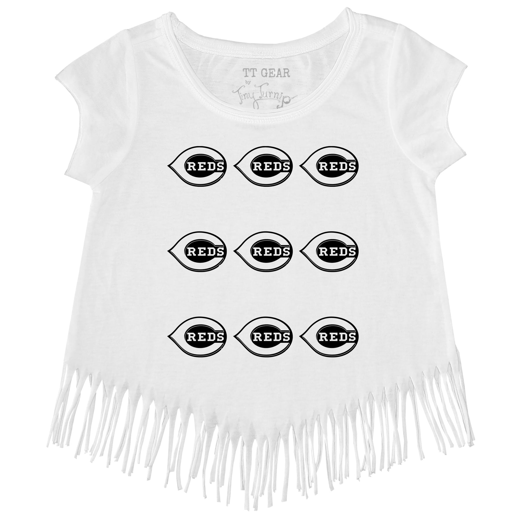 Cincinnati Reds Logo Grid Fringe Tee