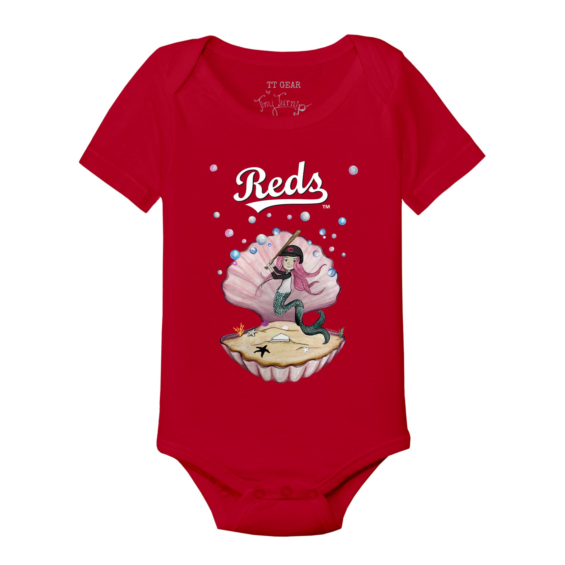 Cincinnati Reds Mermaid Short Sleeve Snapper