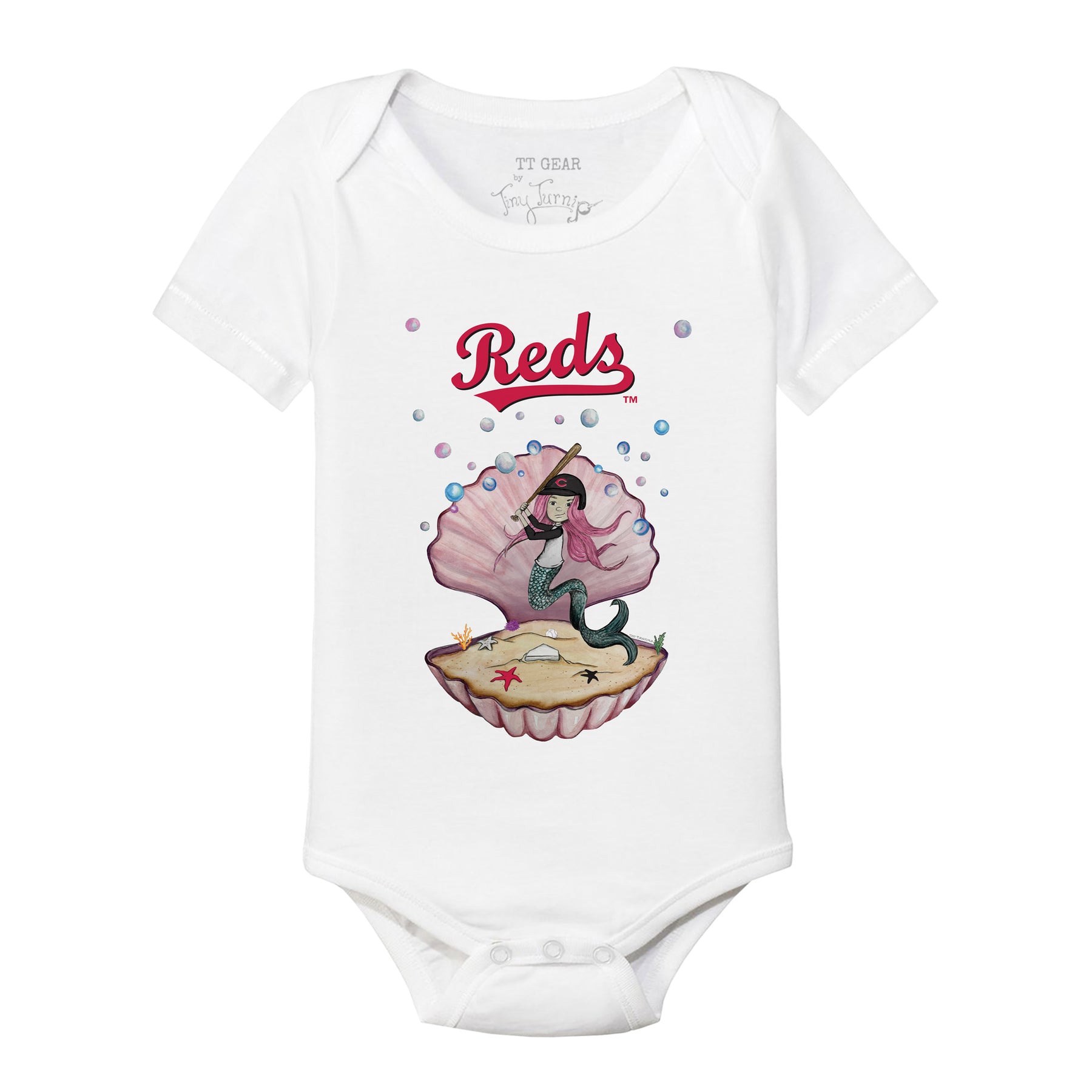 Cincinnati Reds Mermaid Short Sleeve Snapper
