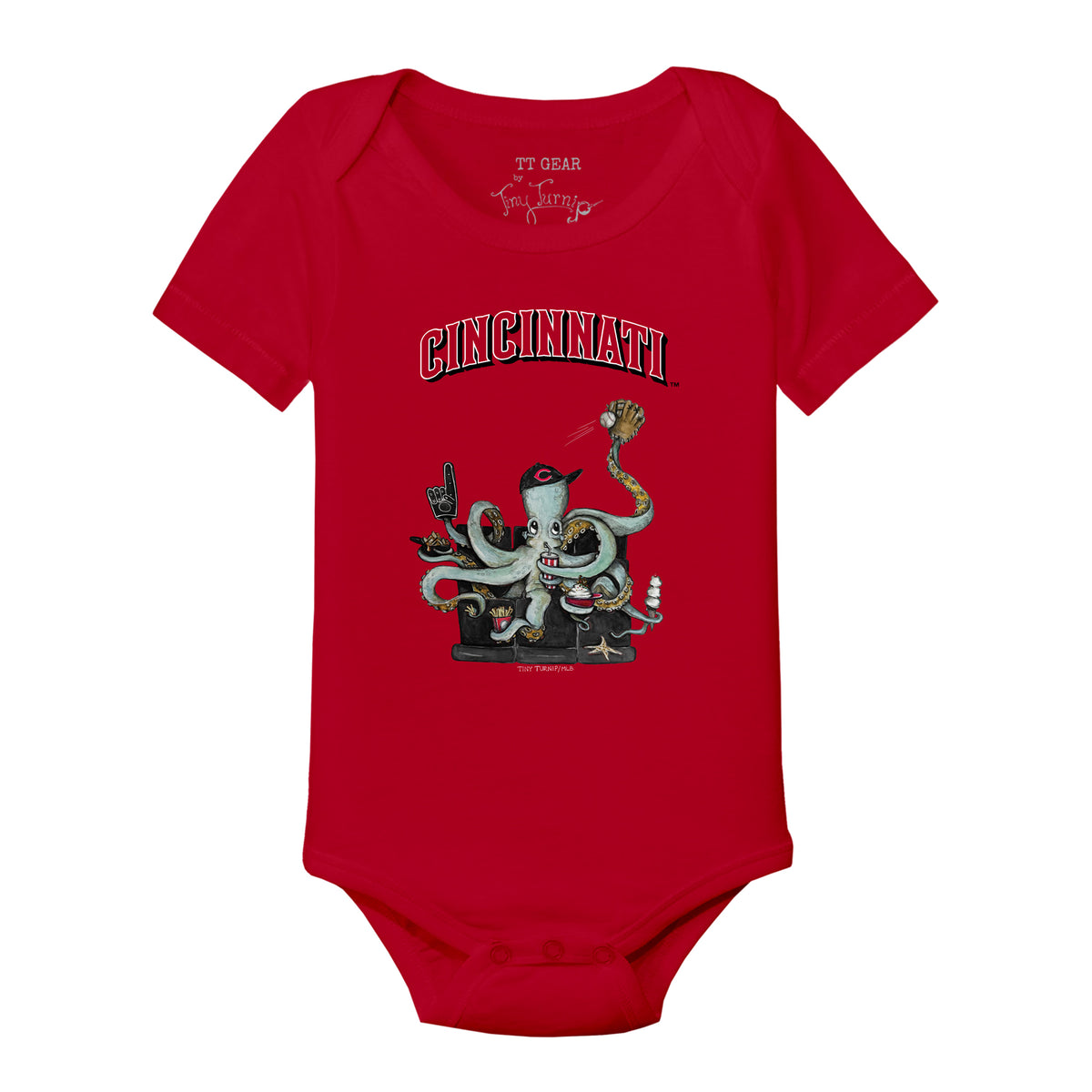 Cincinnati Reds Octopus Short Sleeve Snapper