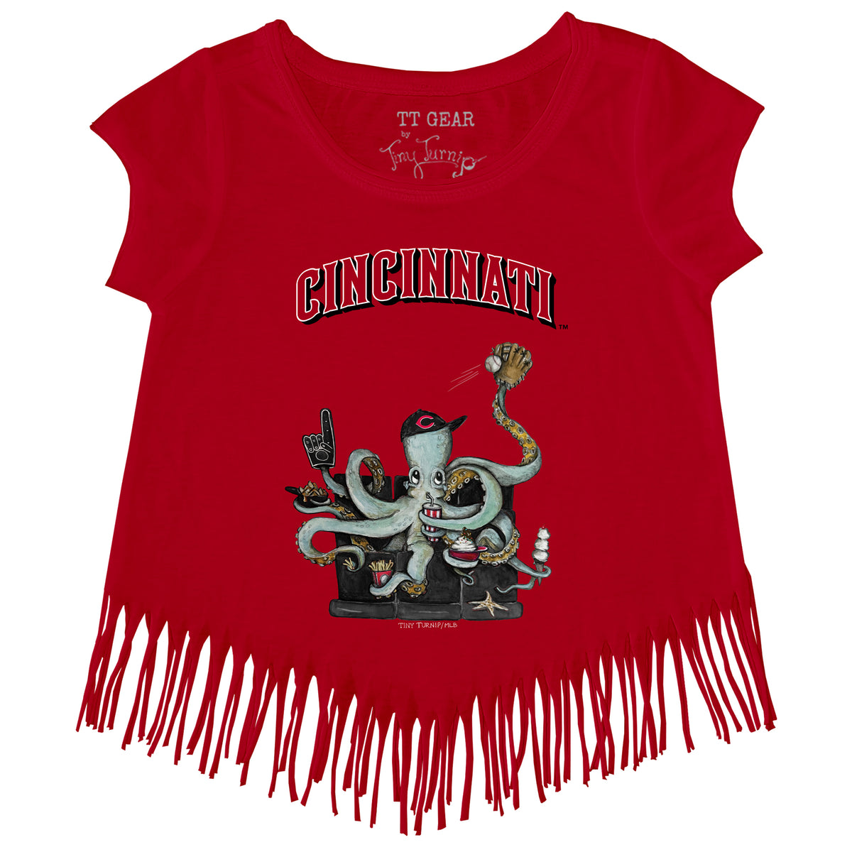 Cincinnati Reds Octopus Fringe Tee