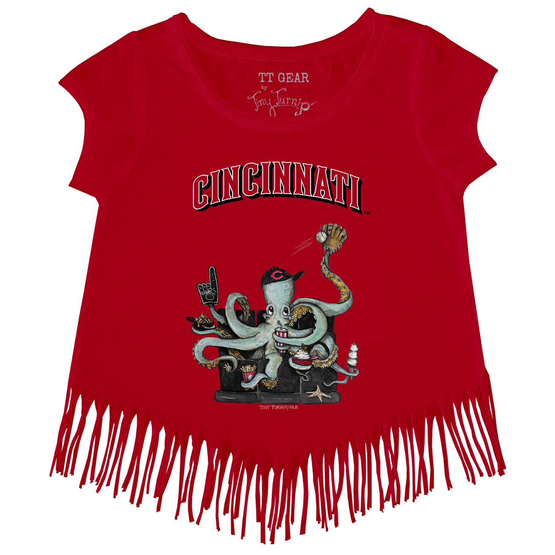 Cincinnati Reds Octopus Fringe Tee
