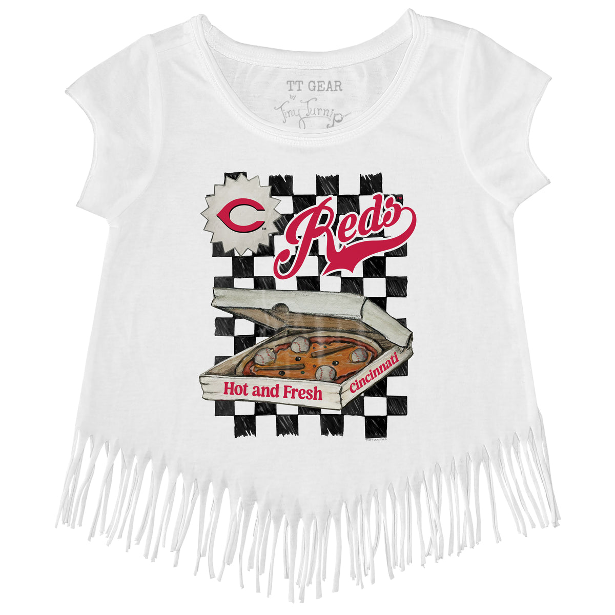 Cincinnati Reds Pizza Fringe Tee