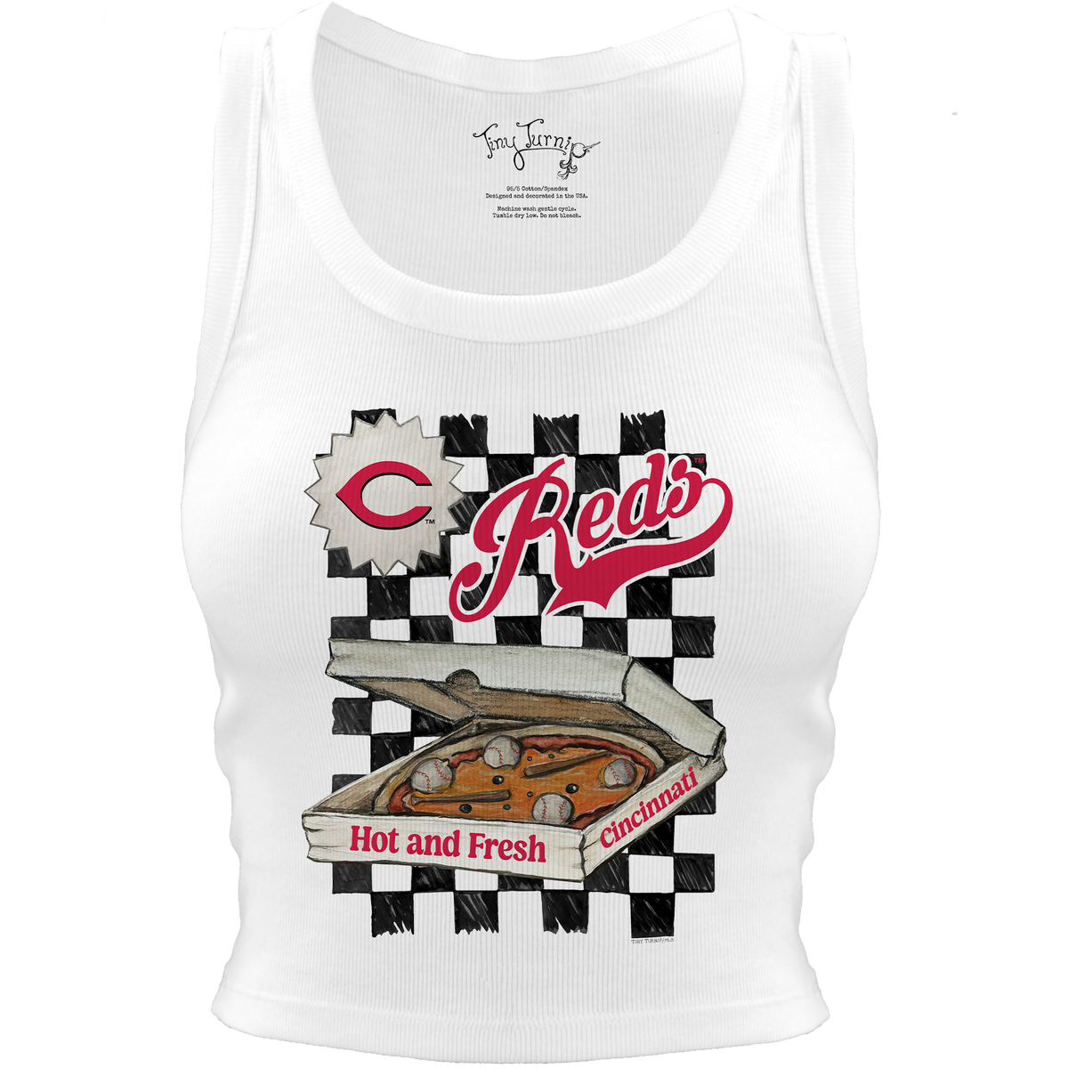 Cincinnati Reds Pizza Crop Tank