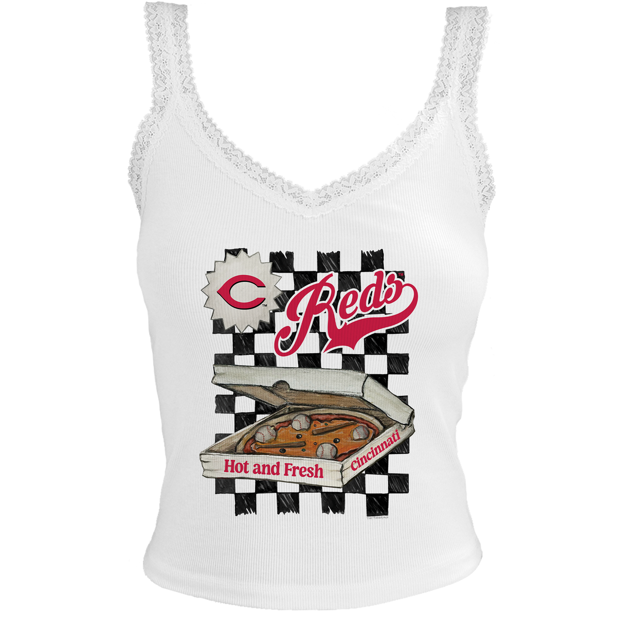 Cincinnati Reds Pizza Lace Tank