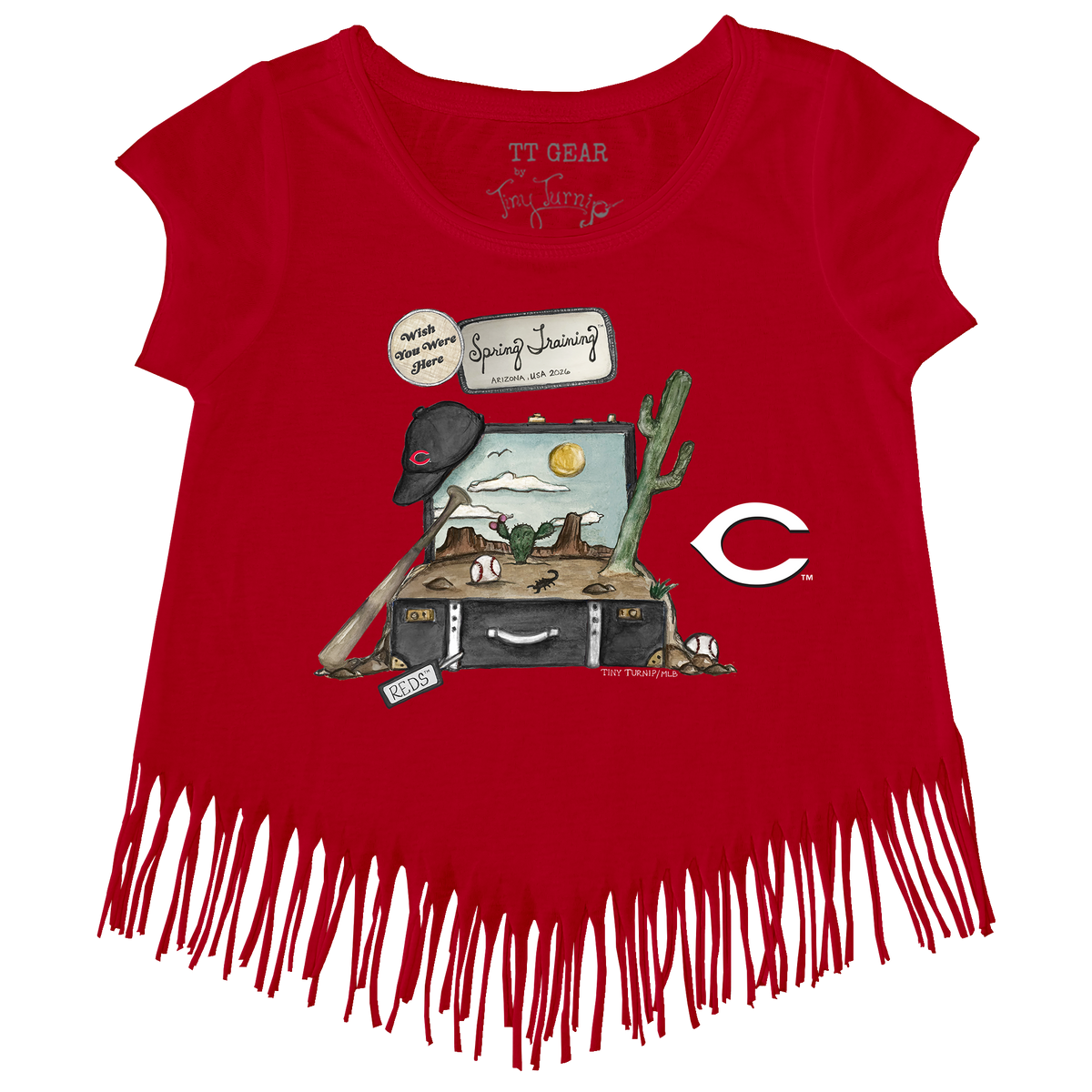Cincinnati Reds Spring Training 2026 Fringe Tee - Tiny Turnip