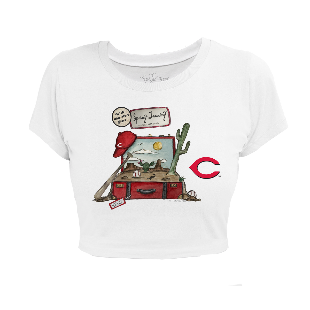 Cincinnati Reds Spring Training 2026 Riley Crop Tee - Tiny Turnip