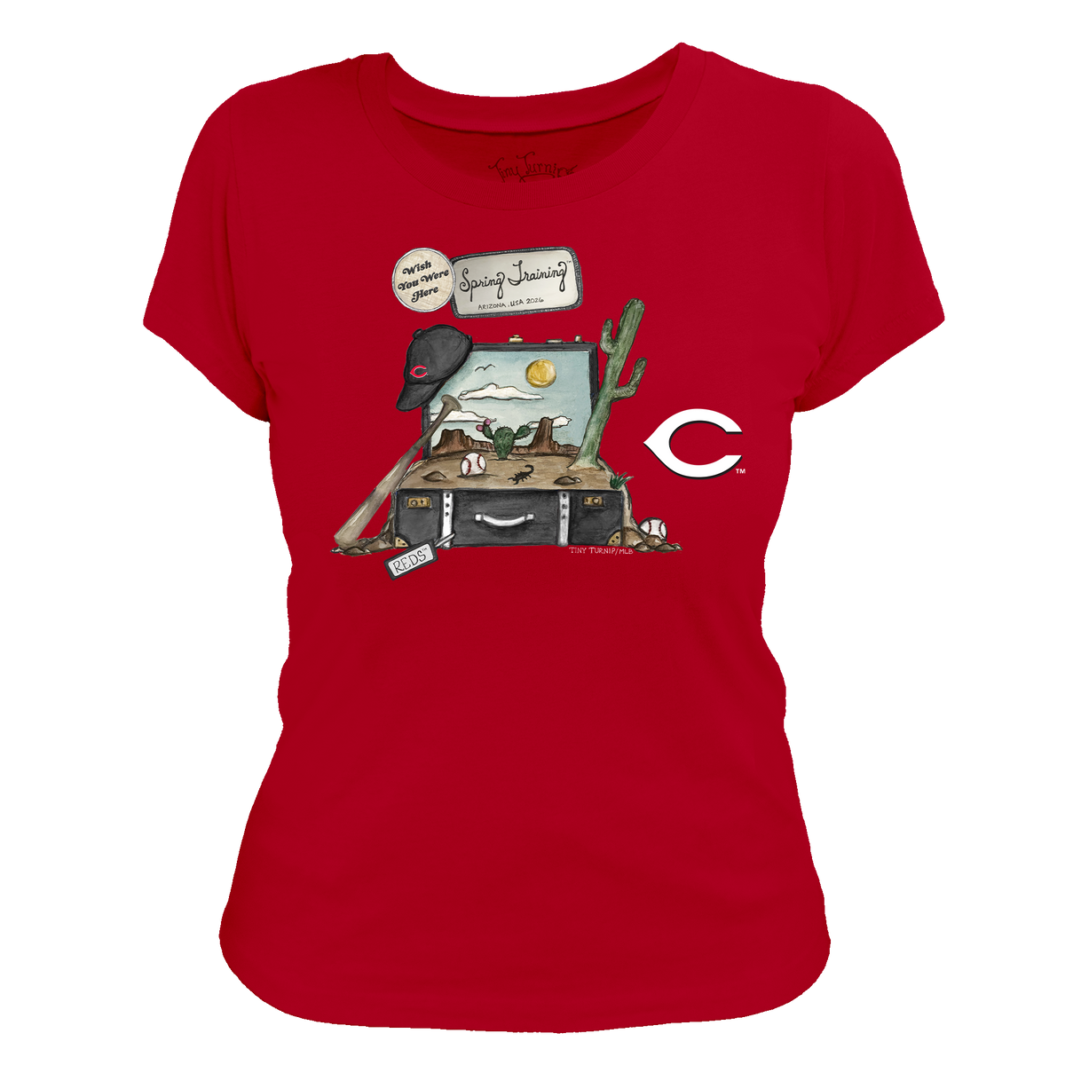 Cincinnati Reds Spring Training 2026 Women's Tee Shirt - Tiny Turnip