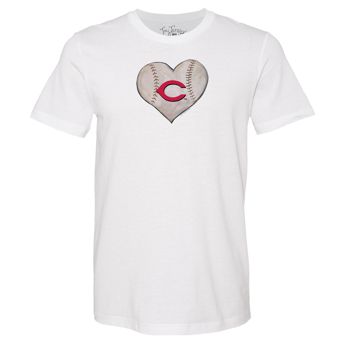 Cincinnati Reds Stitched Heart Unisex Tee Shirt - Tiny Turnip