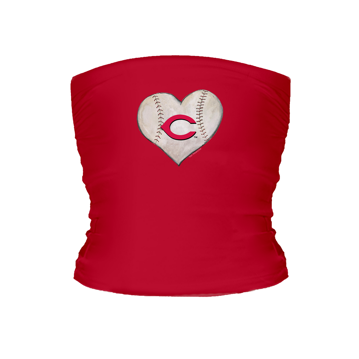 Cincinnati Reds Stitched Heart Tube Top - Tiny Turnip