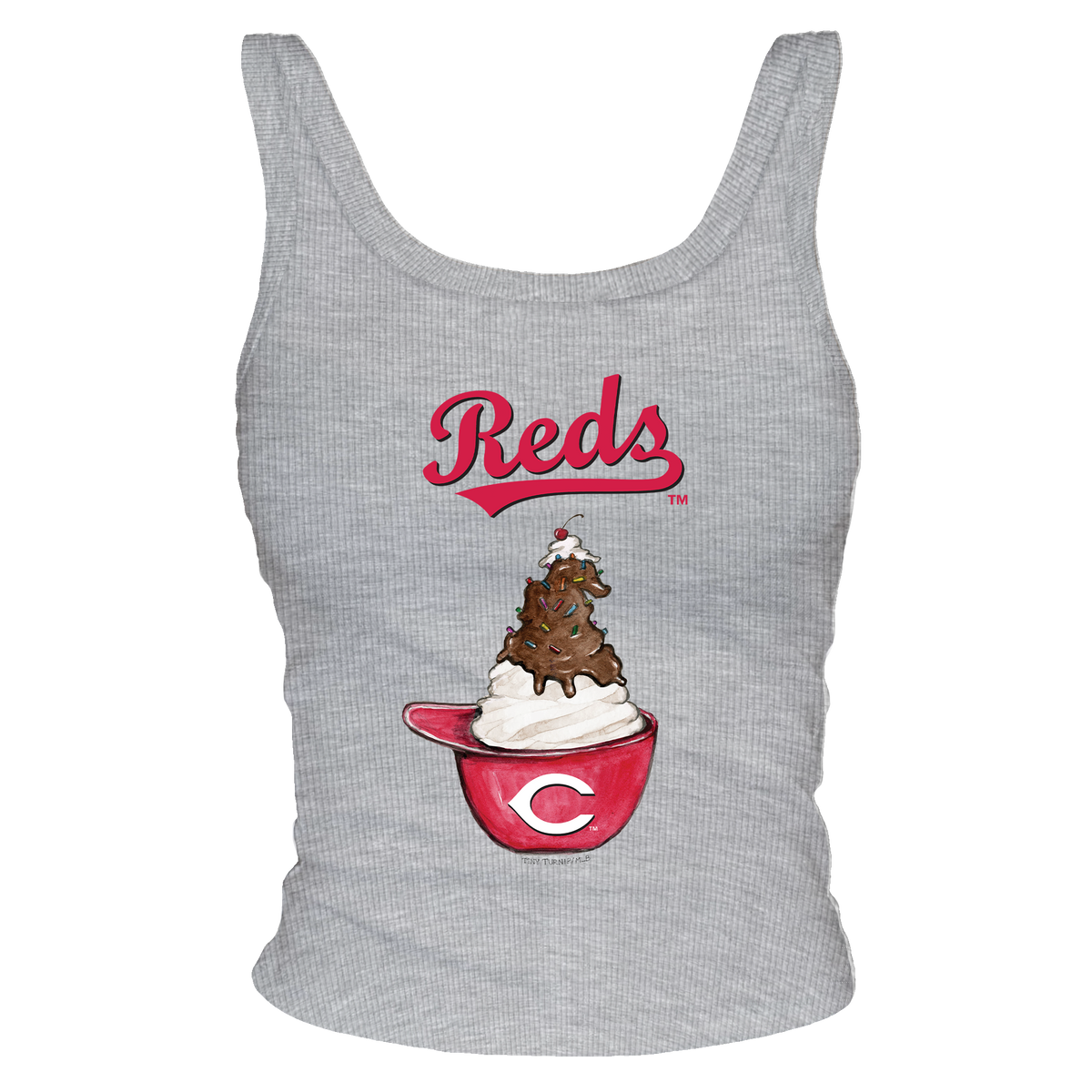 Cincinnati Reds Sundae Helmet Ribbed Tank