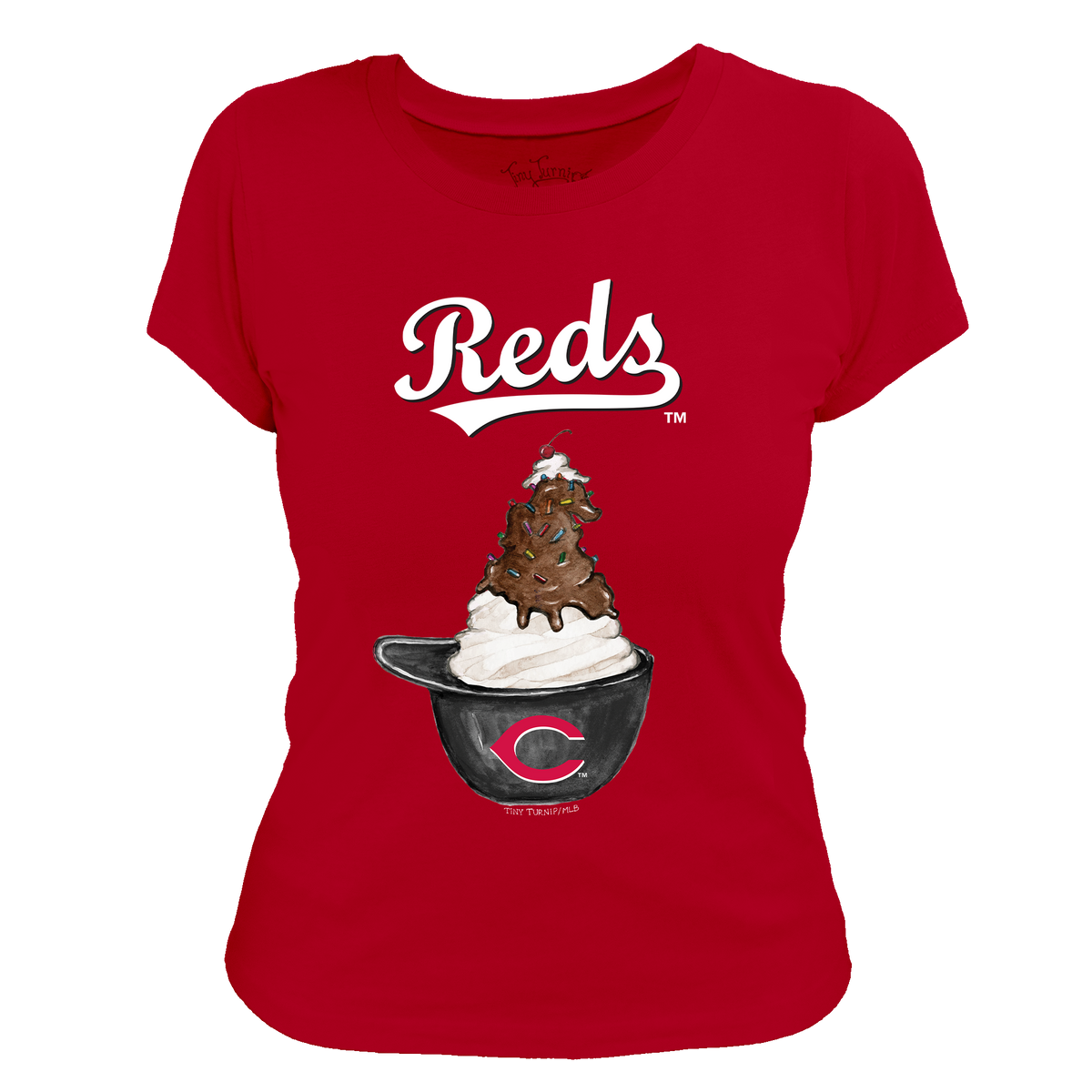 Cincinnati Reds Sundae Helmet Women's Tee Shirt