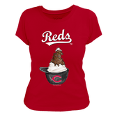 Cincinnati Reds Sundae Helmet Women's Tee Shirt