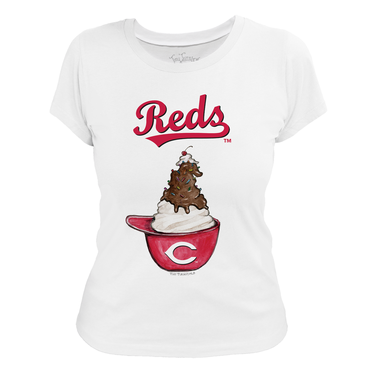 Cincinnati Reds Sundae Helmet Women's Tee Shirt