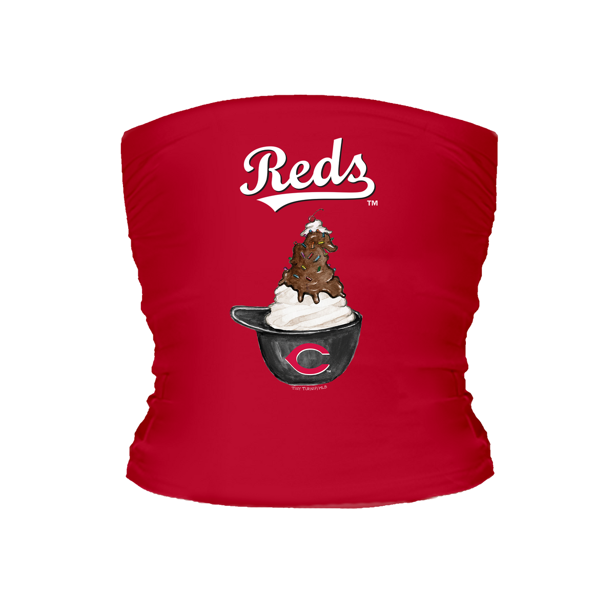 Cincinnati Reds Sundae Helmet Tube Top - Tiny Turnip