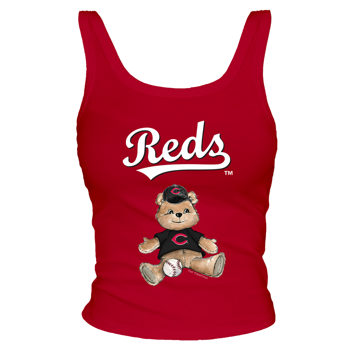 Cincinnati Reds Teddy Ribbed Tank - Tiny Turnip