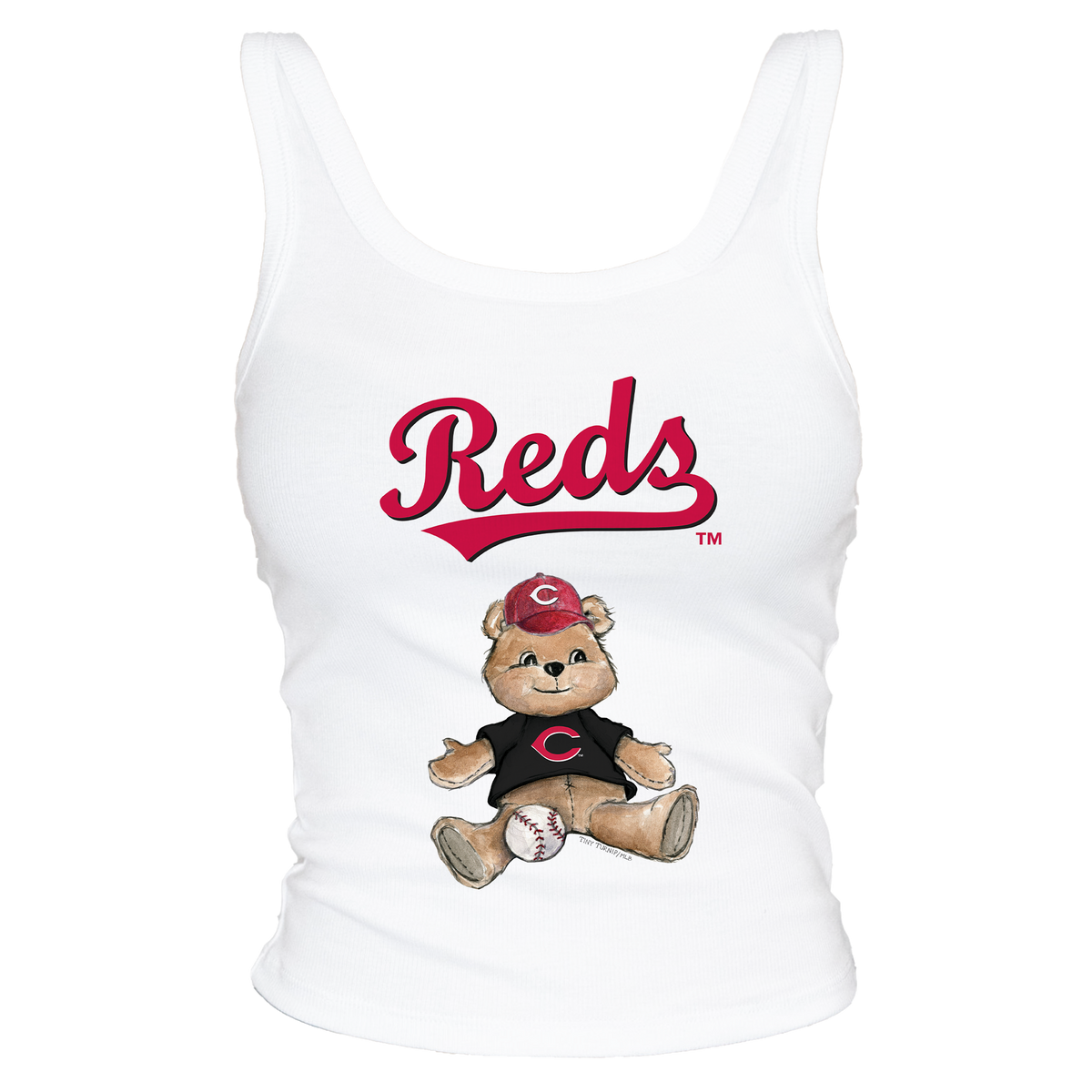 Cincinnati Reds Teddy Ribbed Tank - Tiny Turnip