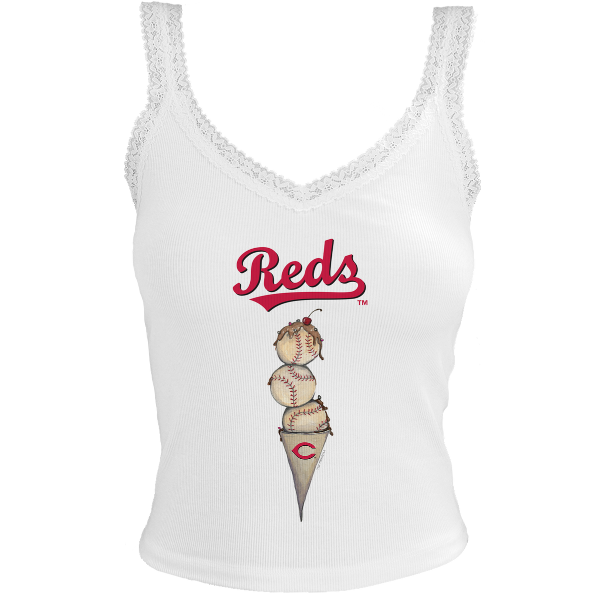 Cincinnati Reds Triple Scoop Lace Tank