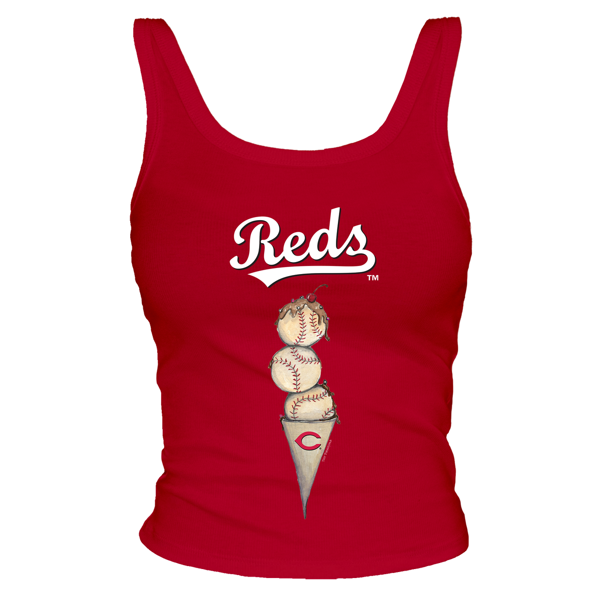 Cincinnati Reds Triple Scoop Ribbed Tank