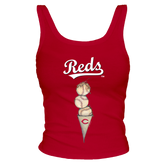 Cincinnati Reds Triple Scoop Ribbed Tank
