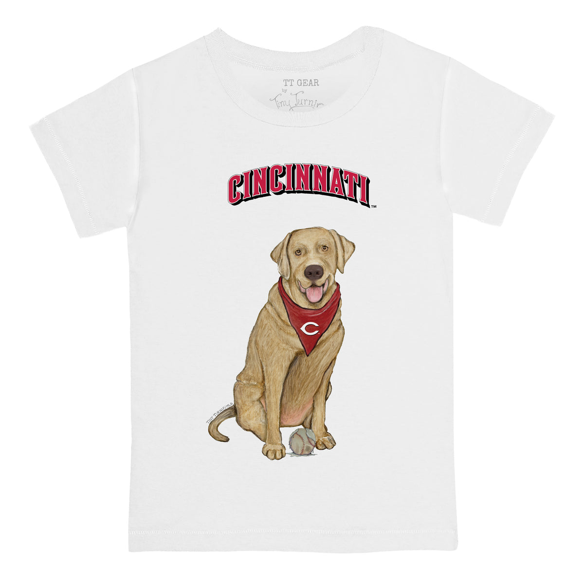 Cincinnati Reds Yellow Labrador Retriever Tee Shirt