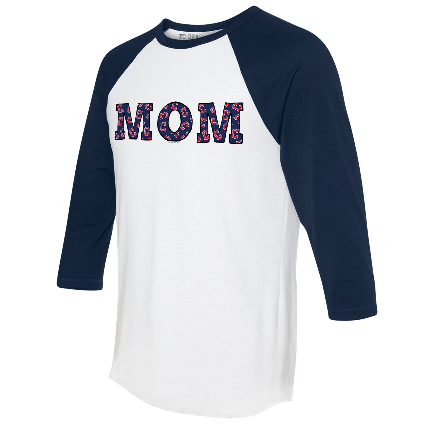 Cleveland Guardians Mom 3/4 Navy Blue Sleeve Raglan