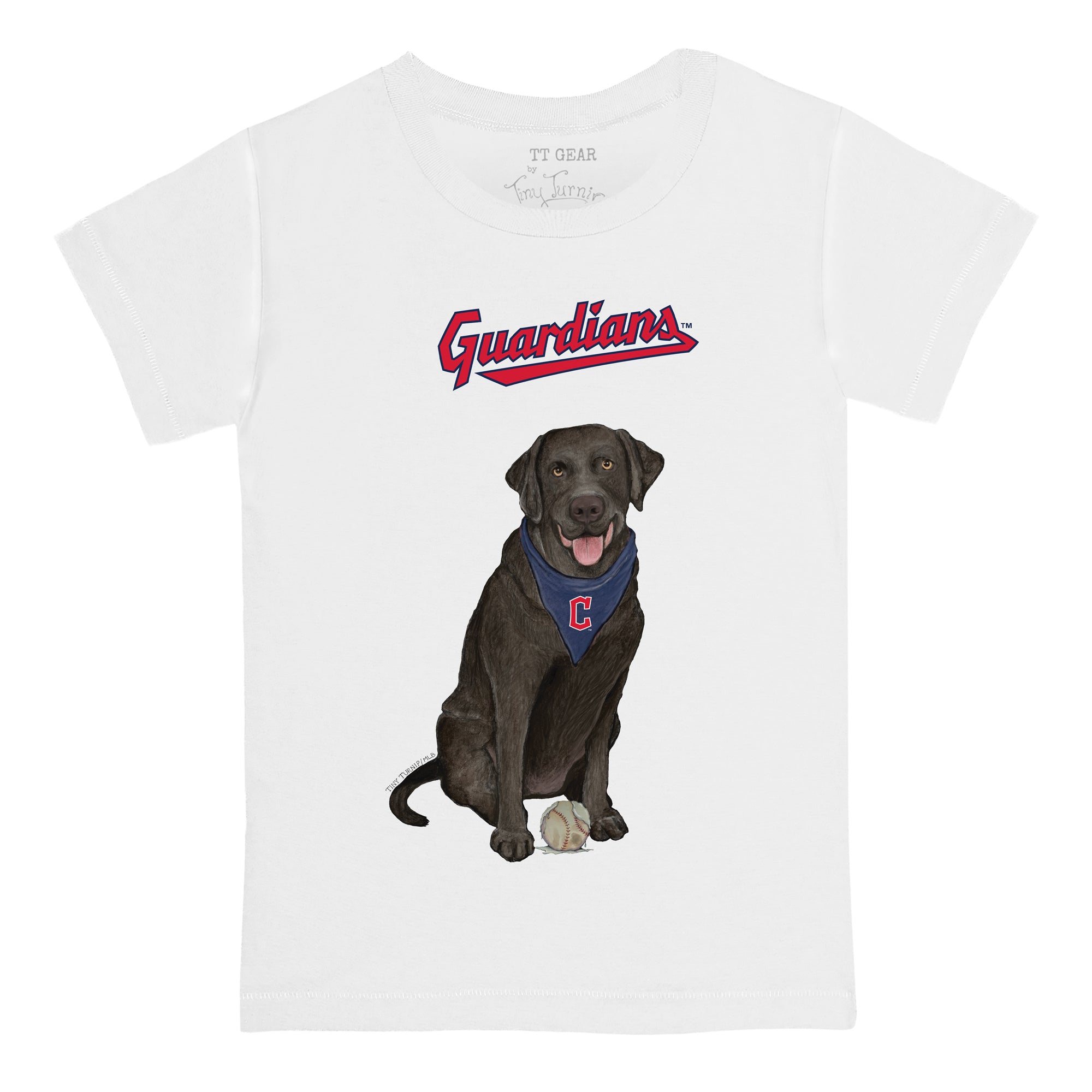 Cleveland Guardians Black Labrador Retriever Tee Shirt Tiny Turnip 5552