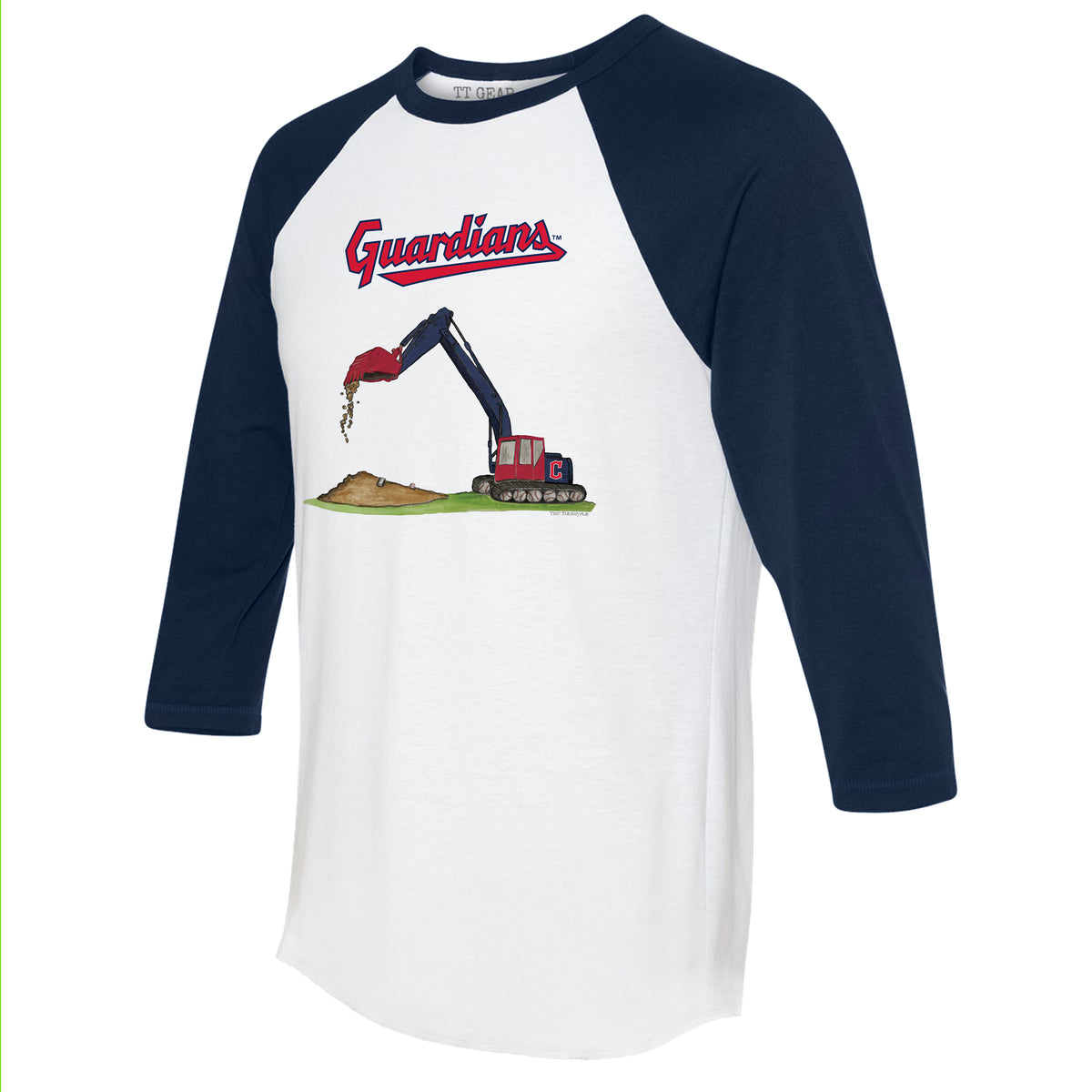 Cleveland Guardians Excavator 3/4 Navy Blue Sleeve Raglan