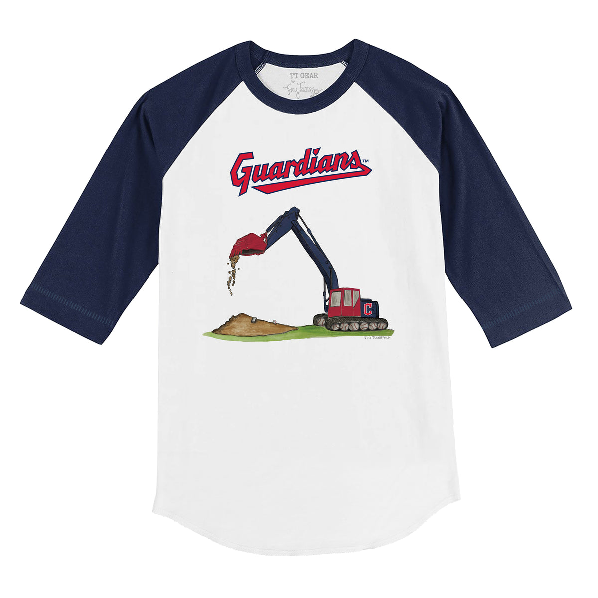 Cleveland Guardians Excavator 3/4 Navy Blue Sleeve Raglan