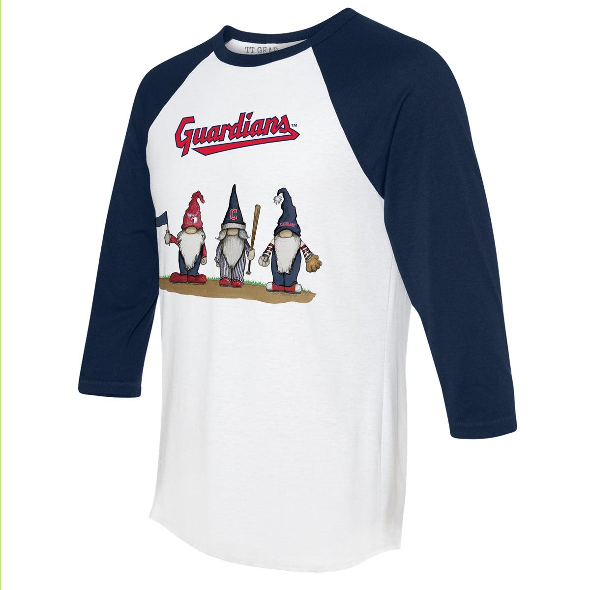 Cleveland Guardians Gnomes 3/4 Navy Blue Sleeve Raglan
