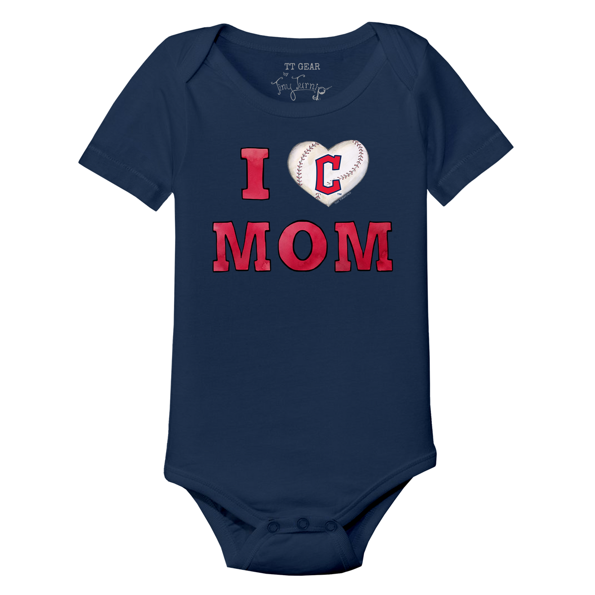 Cleveland Guardians I Love Mom Short Sleeve Snapper