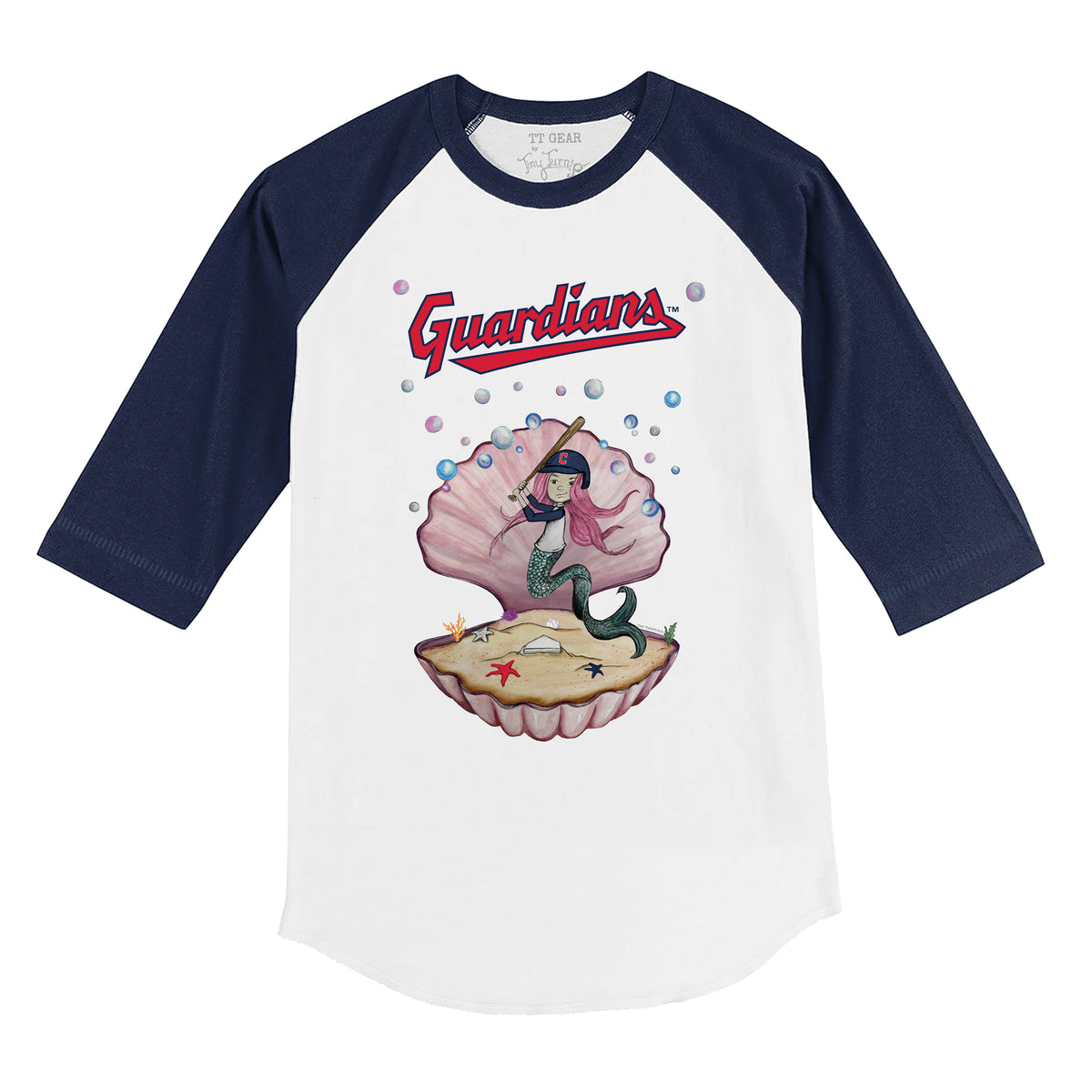 Cleveland Guardians Mermaid 3/4 Navy Blue Sleeve Raglan