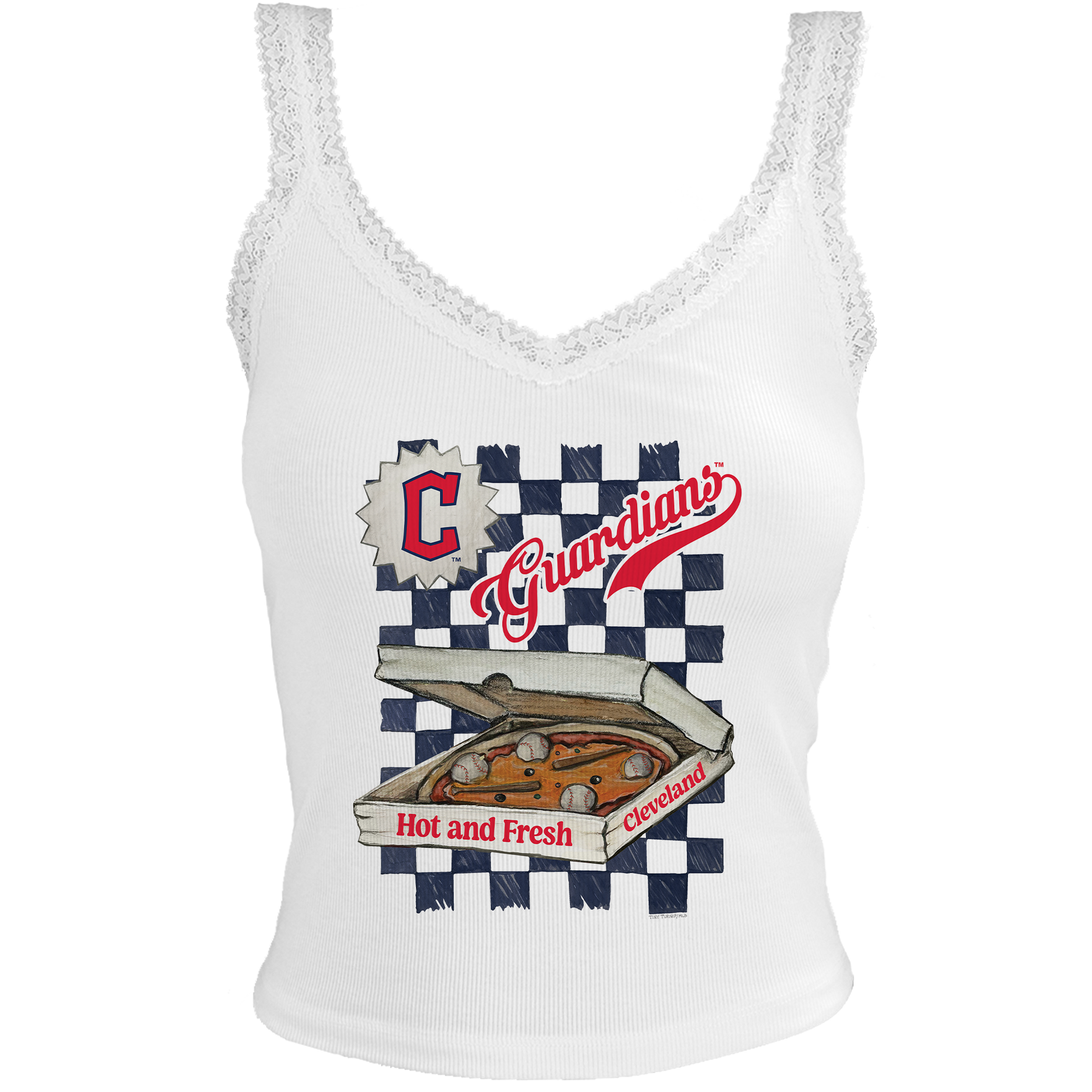 Cleveland Guardians Pizza Lace Tank