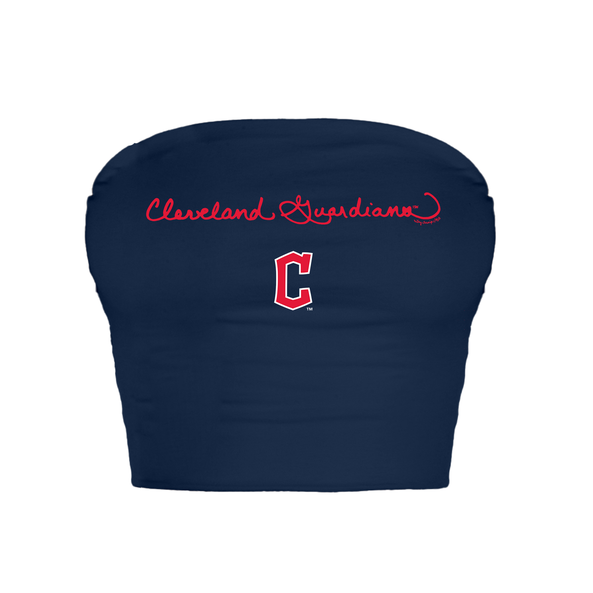 Cleveland Guardians Logo Script Crop Tube Top