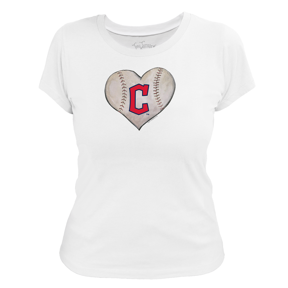 Cleveland Guardians Stitched Heart Women's Tee Shirt - Tiny Turnip