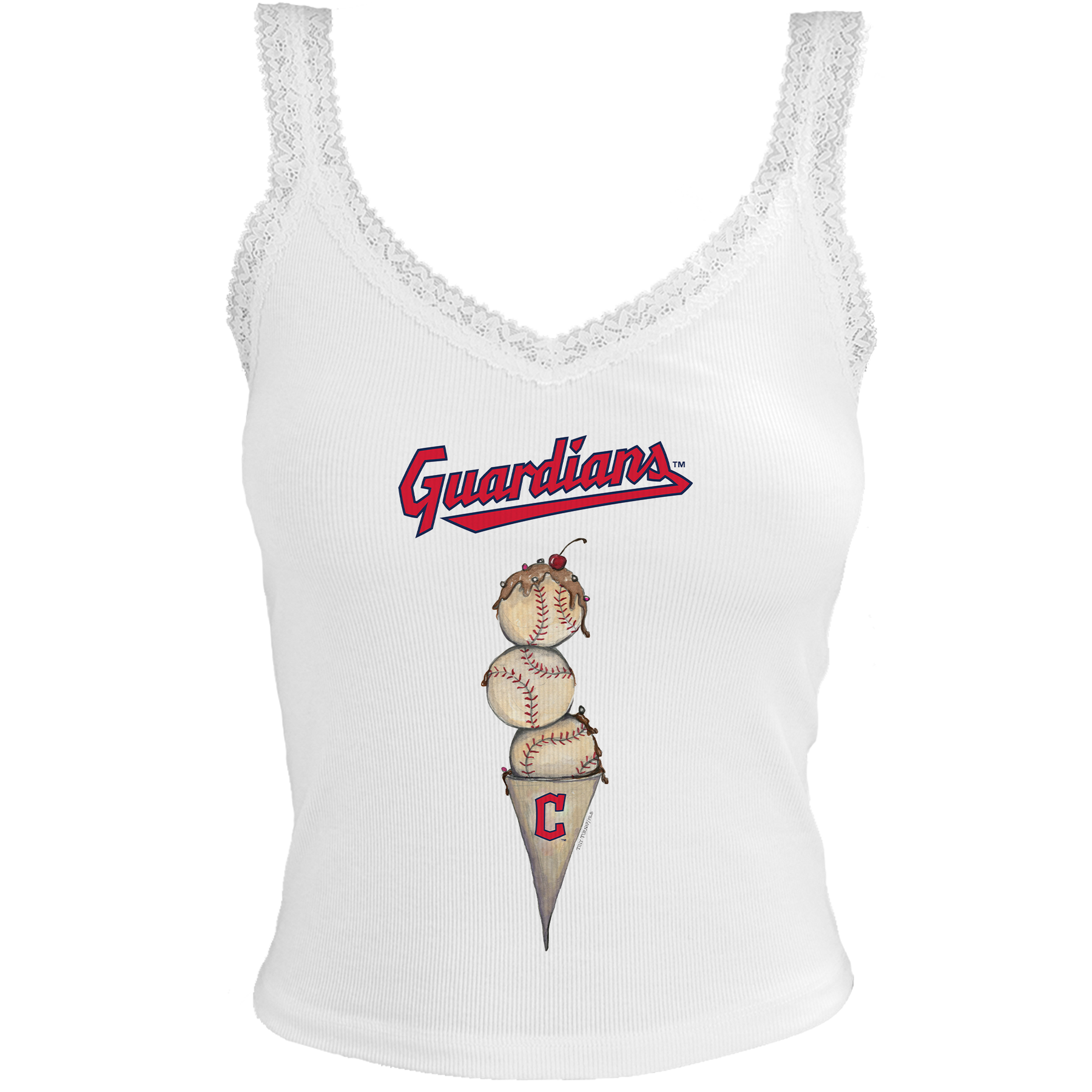 Cleveland Guardians Triple Scoop Lace Tank