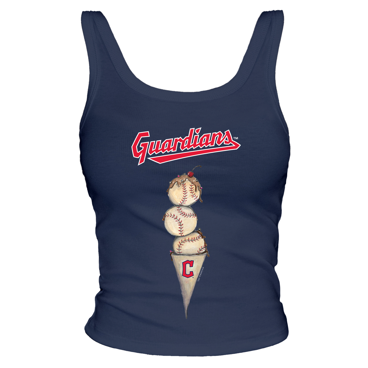 Cleveland Guardians Triple Scoop Ribbed Tank - Tiny Turnip