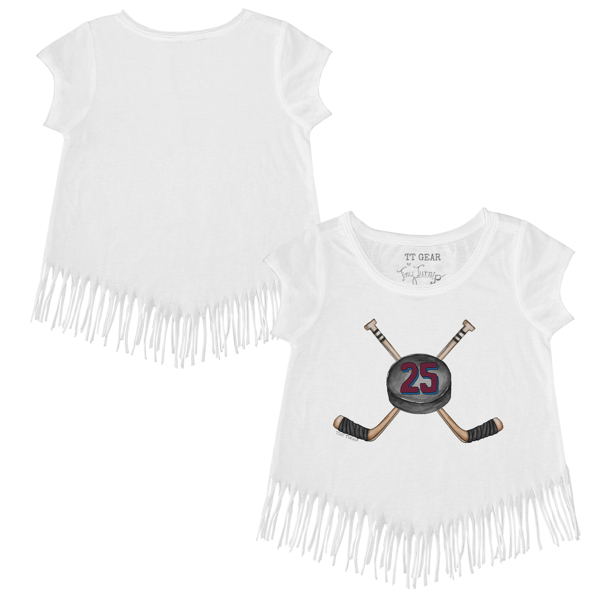 VIP Cross Sticks w/ Name, Number - Fringe Tee - Tiny Turnip