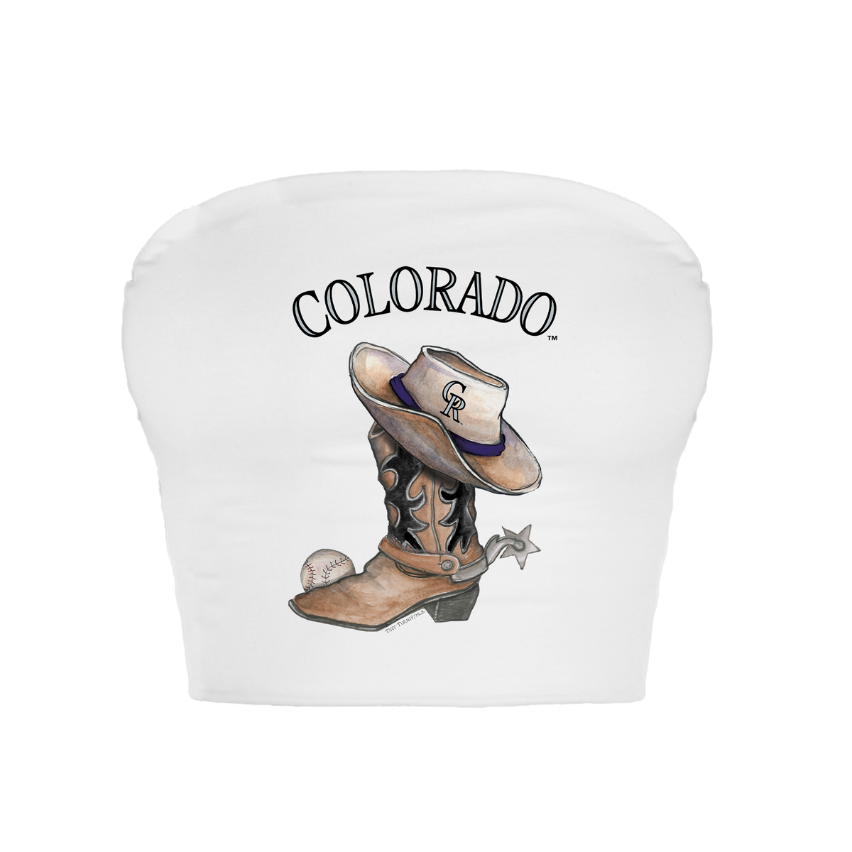 Colorado Rockies Cowboy Boot Crop Tube Top