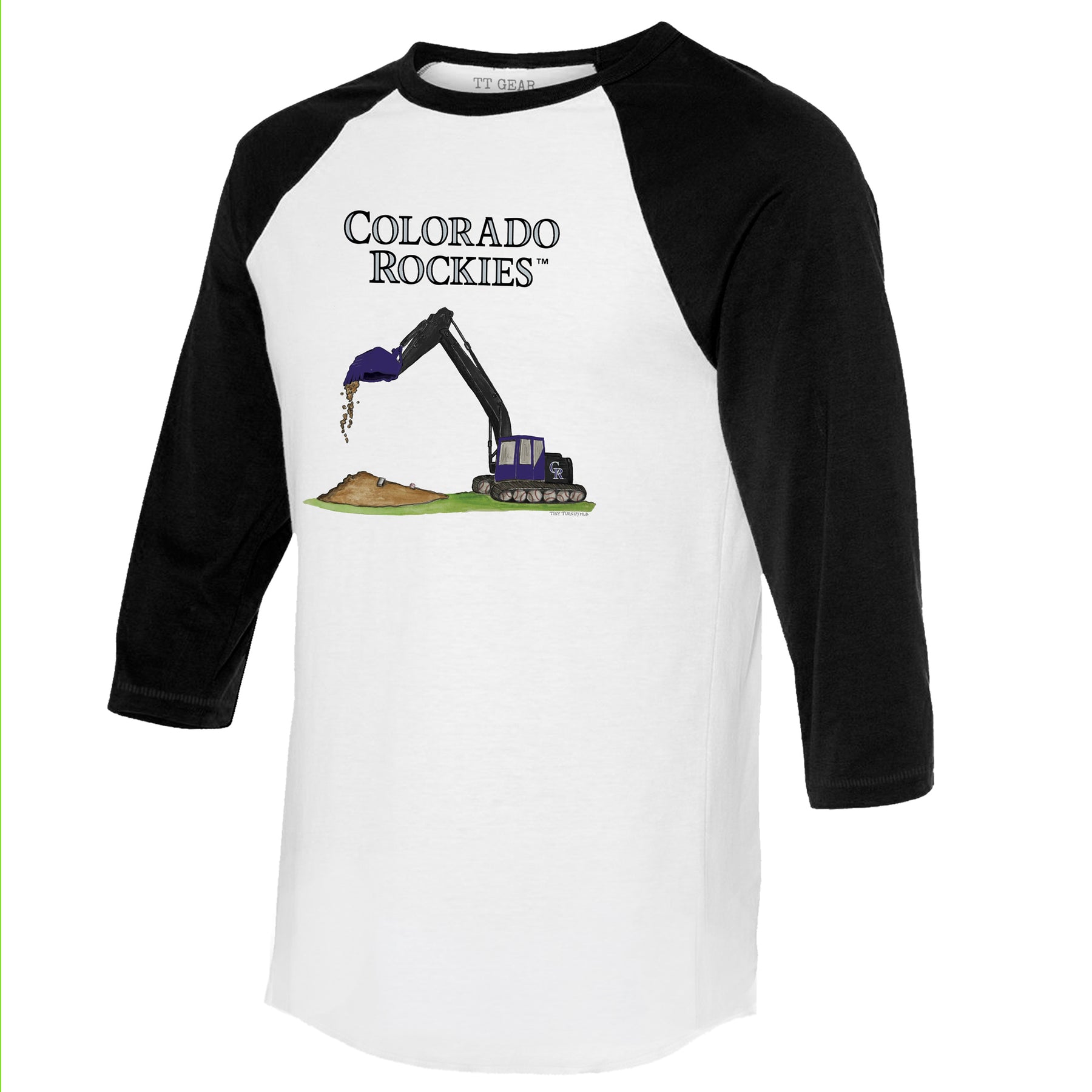 Colorado Rockies Excavator 3/4 Black Sleeve Raglan