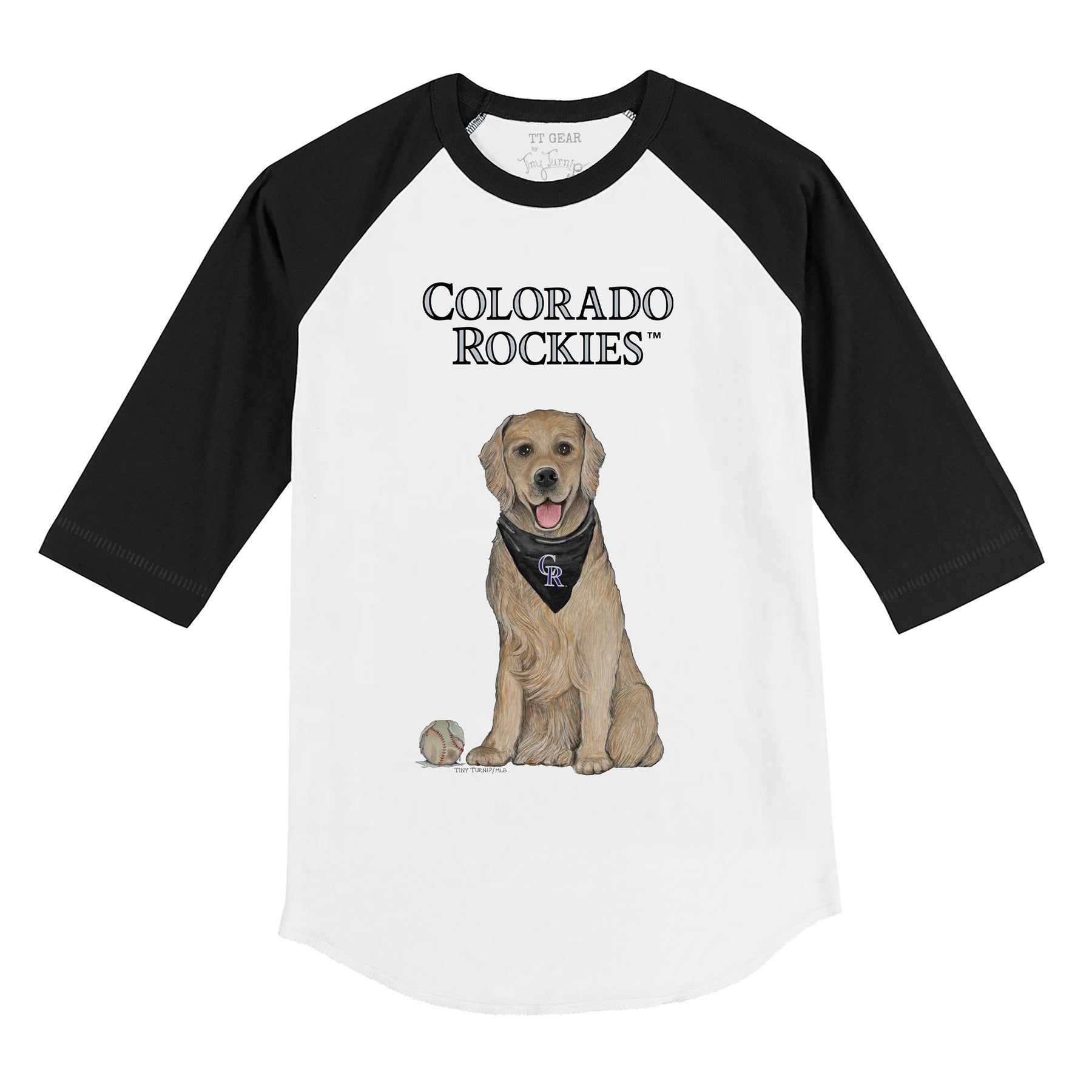 Colorado Rockies Golden Retriever 3/4 Black Sleeve Raglan