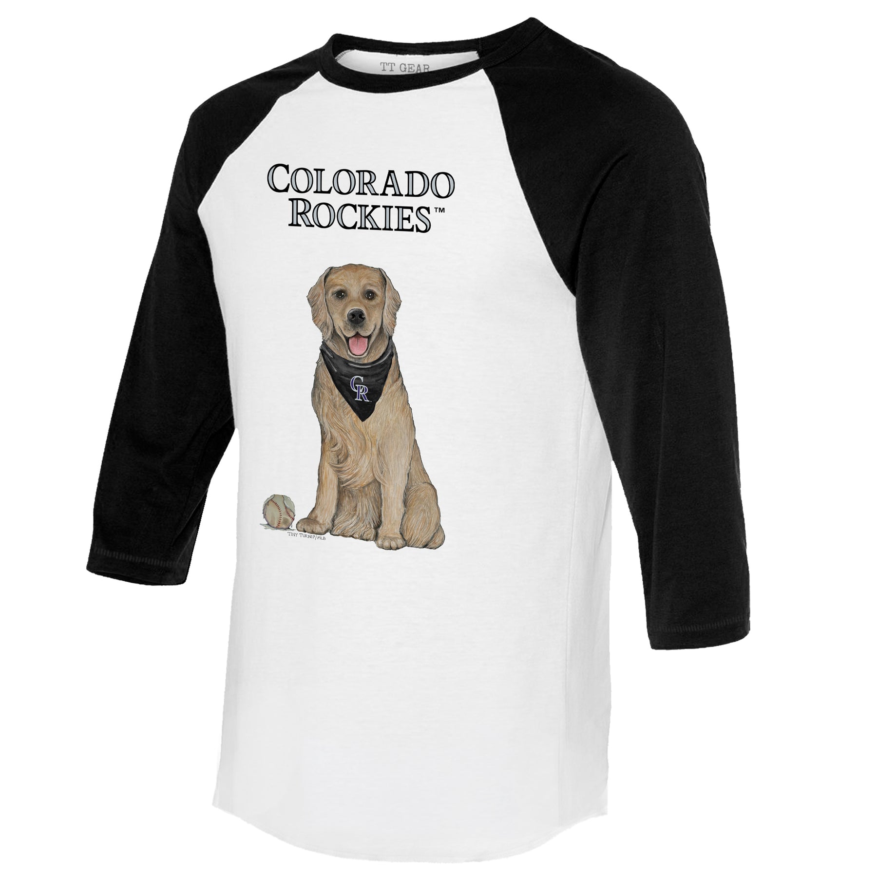 Colorado Rockies Golden Retriever 3/4 Black Sleeve Raglan