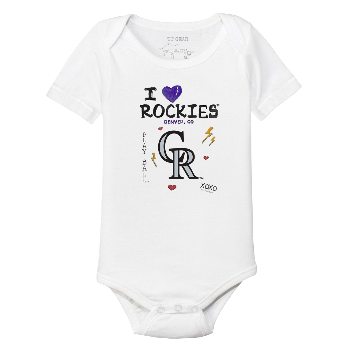 I Heart Rockies Short Sleeve Snapper - Tiny Turnip