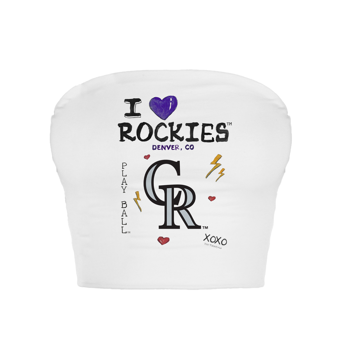 Colorado Rockies I Heart Rockies Crop Tube Top