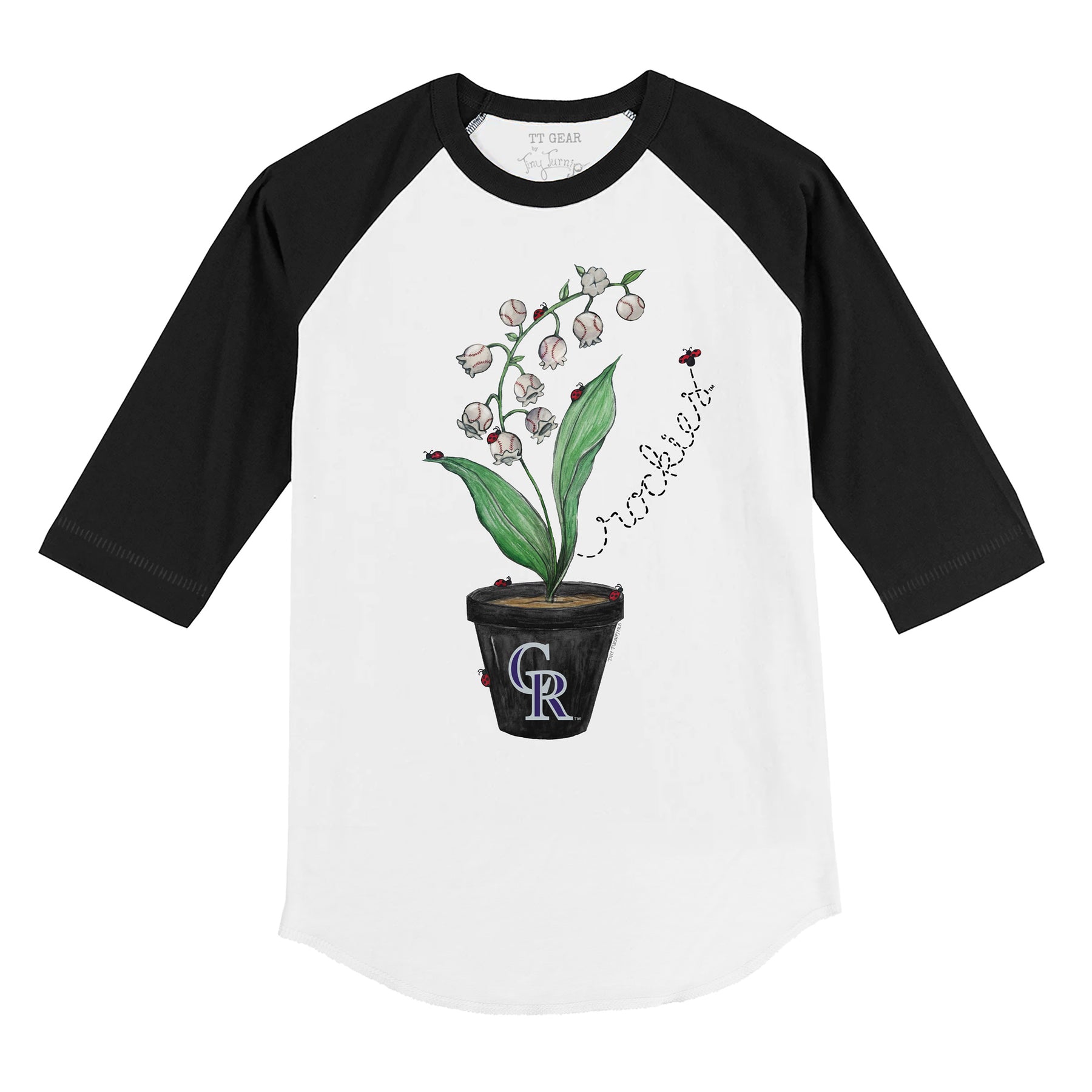 Colorado Rockies Ladybug 3/4 Black Sleeve Raglan